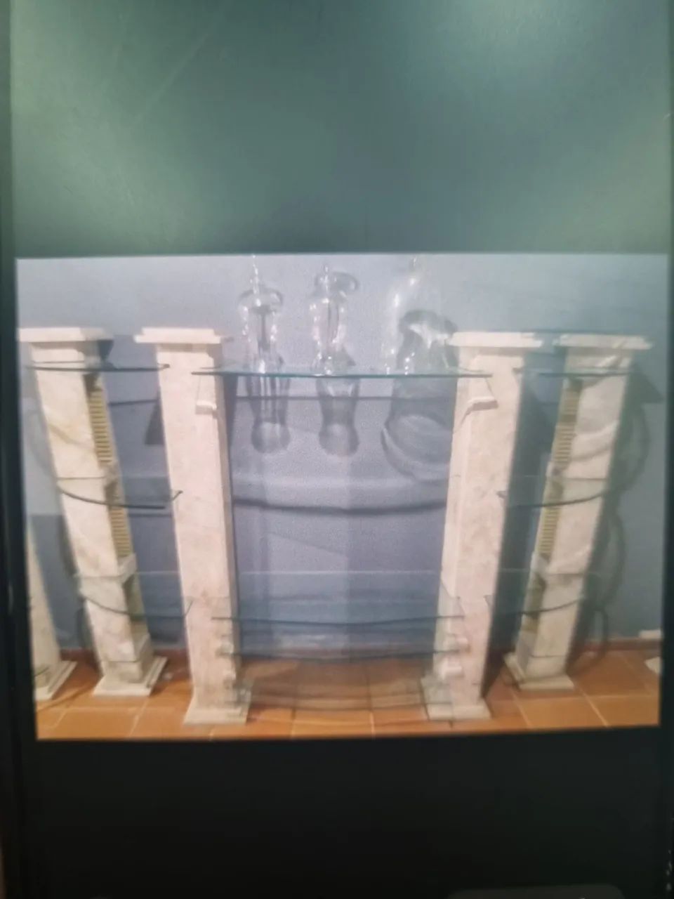 Estante Rack de vidro e marmore italiano