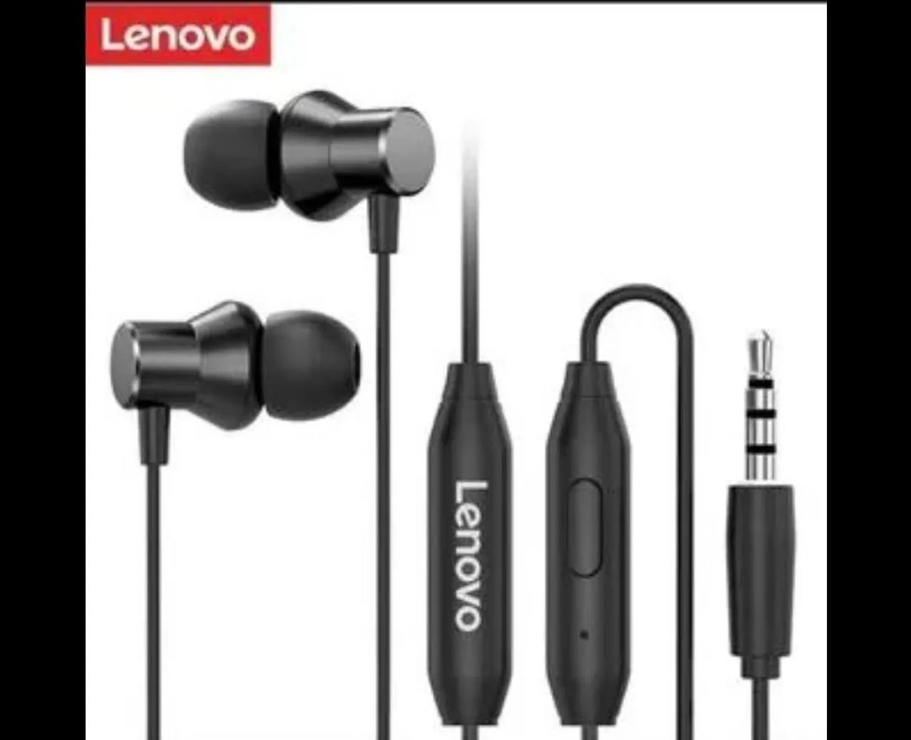 Fone de ouvido com fio com microfone da Lenovo 