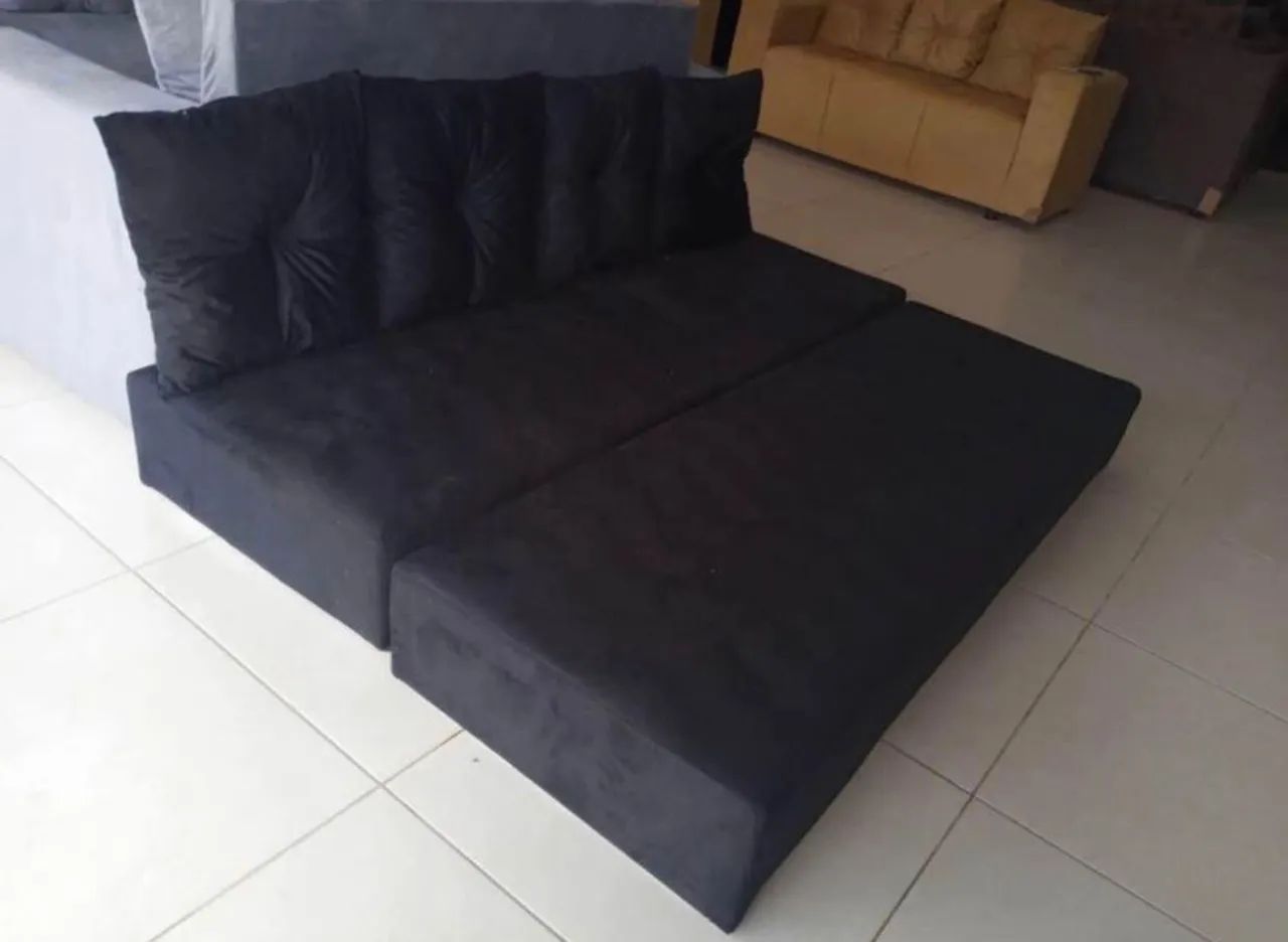 SOFÁ CAMA NOVOS COM 4 ALMOFADAS