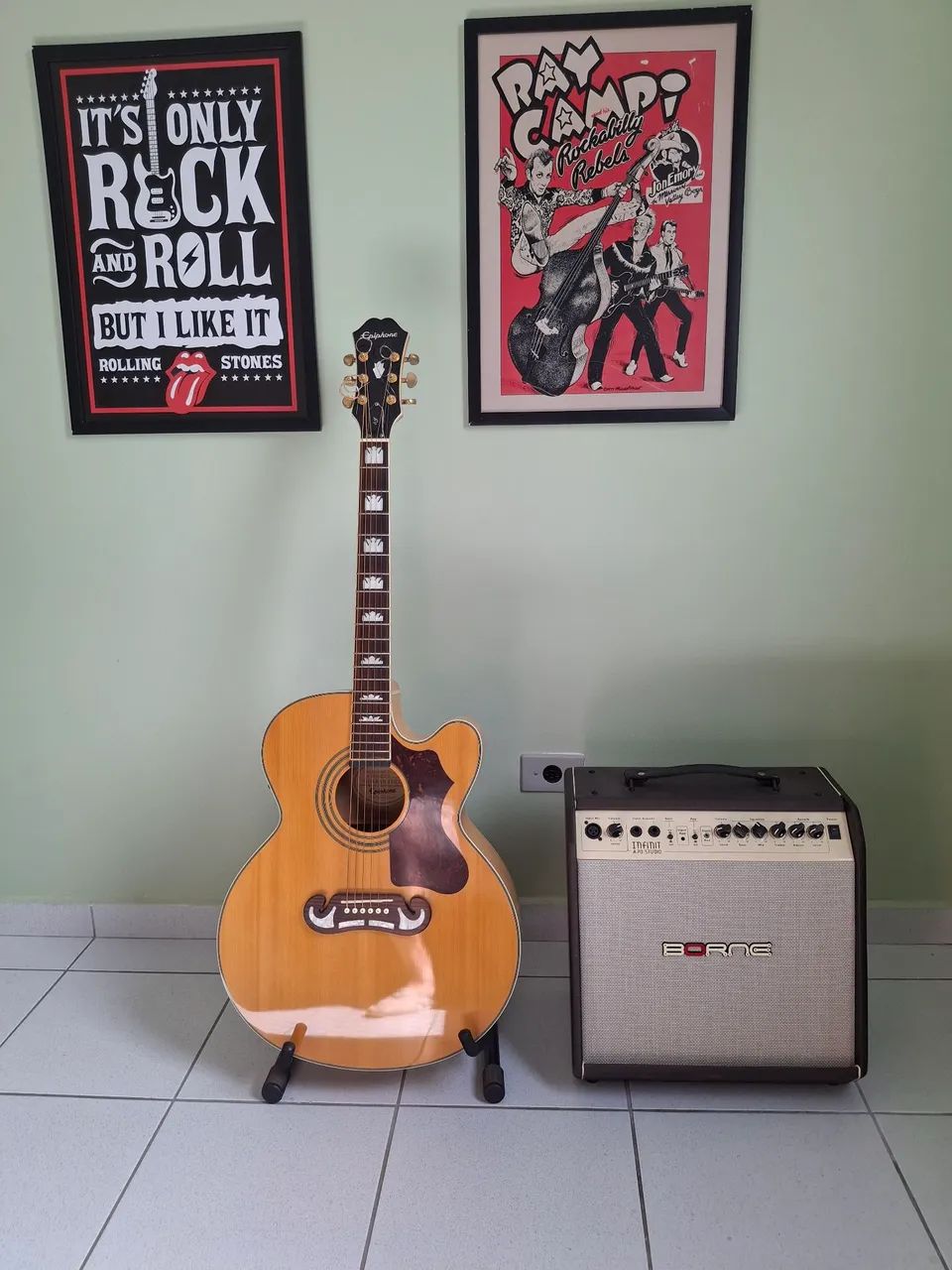 Violão Epiphone EJ200 + Amplificador Borne Studio A70 - Foto 2