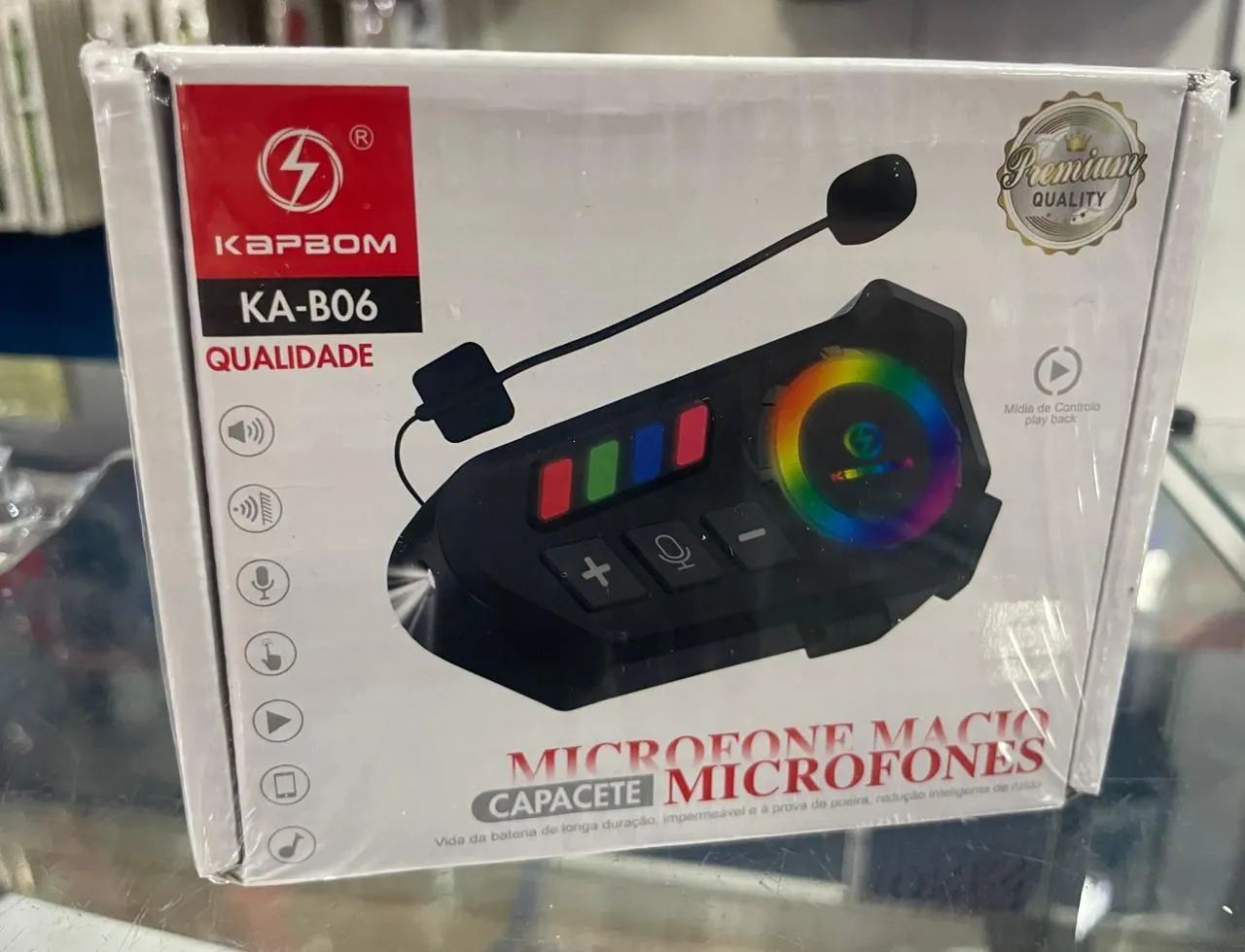 Fone de ouvido microfone Bluetooth para capacete Kapbom KA B06 - Foto 3