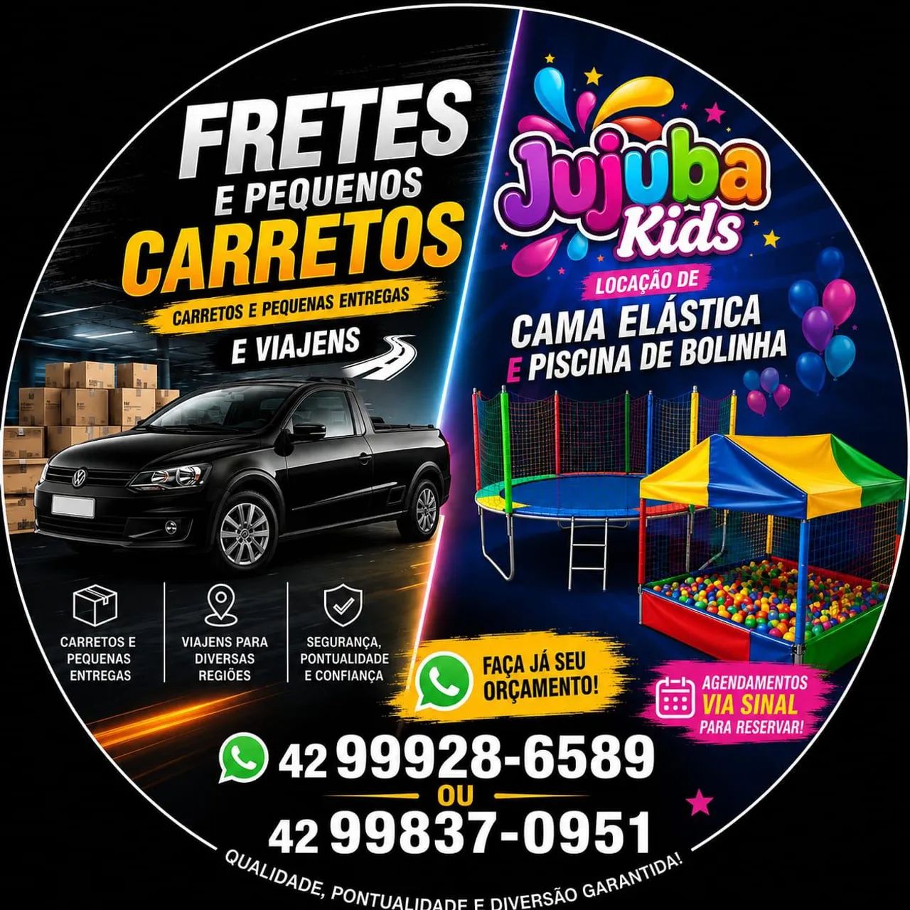 Fretes e aluguel de brinquedos Chamaaa...