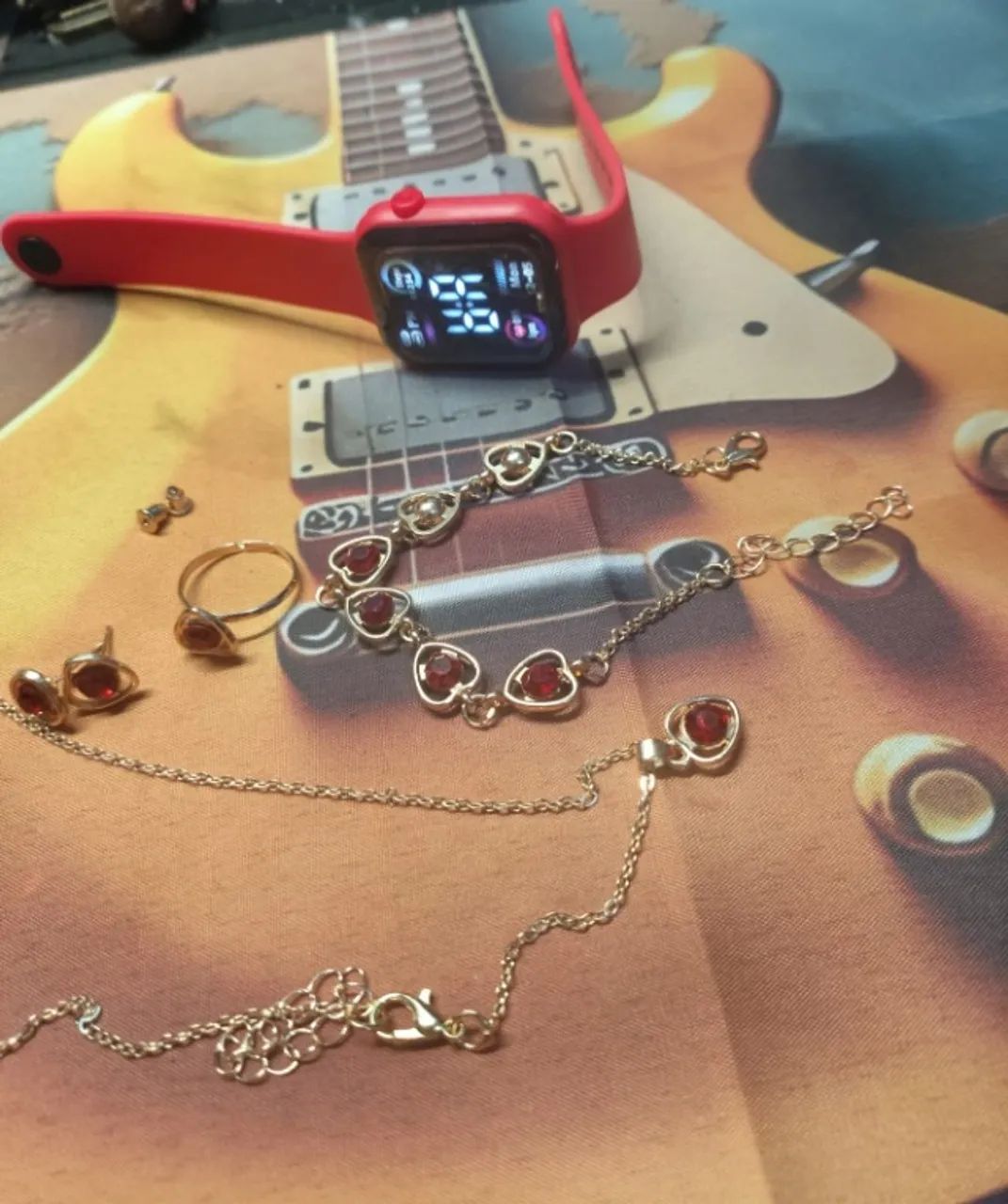 Conjunto de 6 Peças  Relógio e Joias Bohemian com Strass para Mulheres