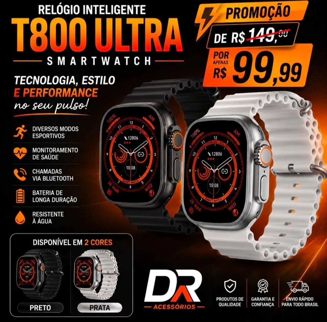 Relógio inteligente T800 ultra Smartwatch  - Foto 3