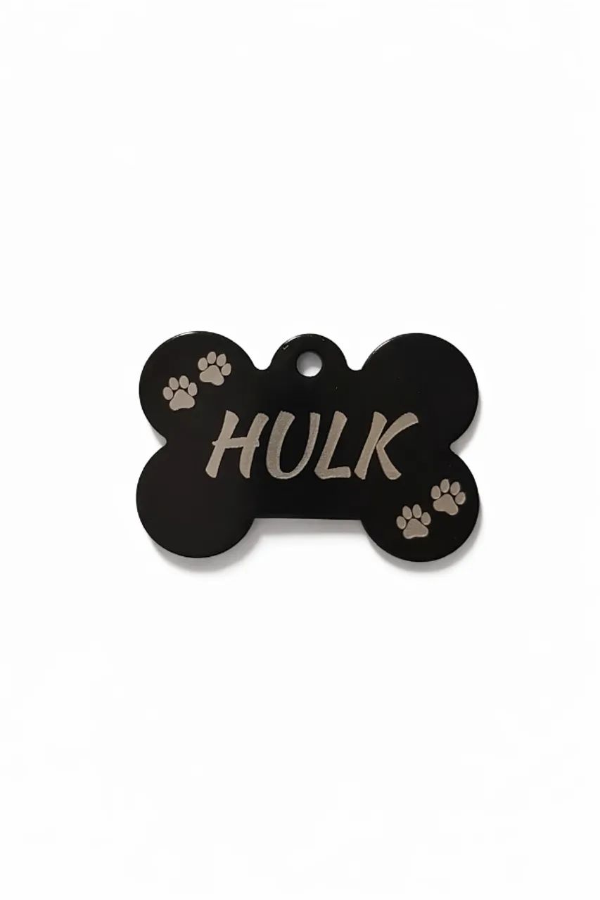 Plaquinha identificação Pet Nome Telefone Cachorro Gato