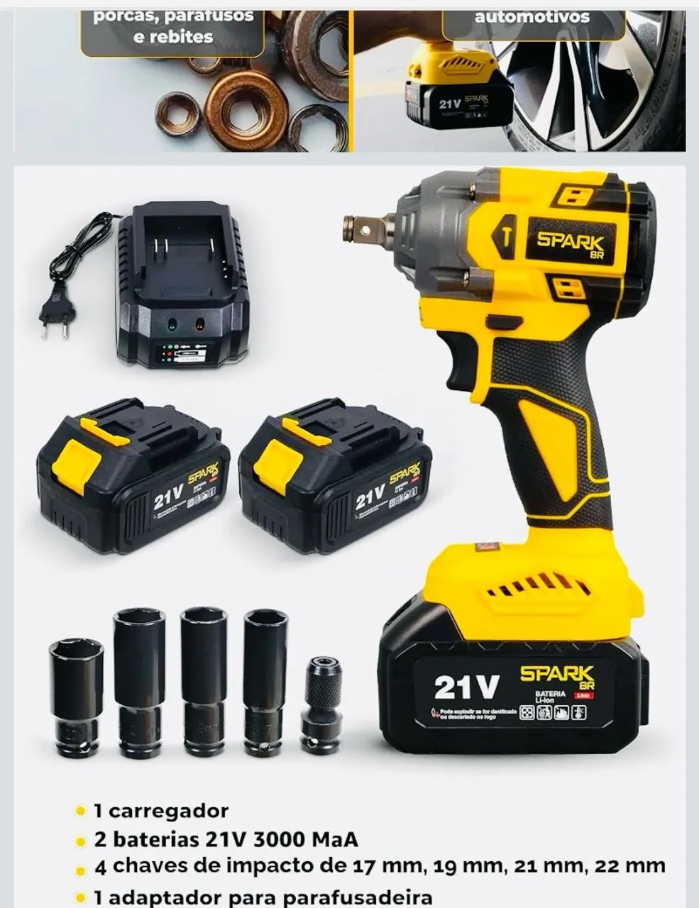 Chave impacto SPARK BR 21V brushless. - Foto 2