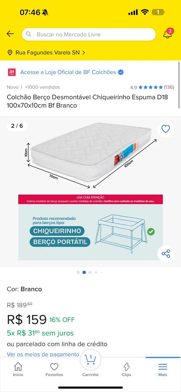 Berço portátil rosa Cosco com colchão  - Foto 3