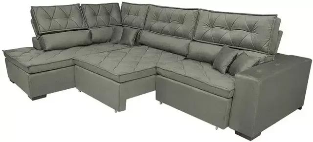 Sofá de Canto Retrátil e Reclinável com Molas Cama inBox Platinum Esquerdo ou direito 3,00