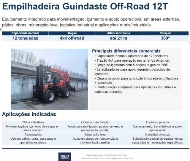 Empilhadeira Diesel 12T com Munck 12T - Foto 4
