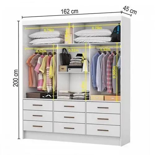 Guarda Roupa Sevilha 3 Portas Branco PRODUTO TOTALMENTE NOVO - Foto 3