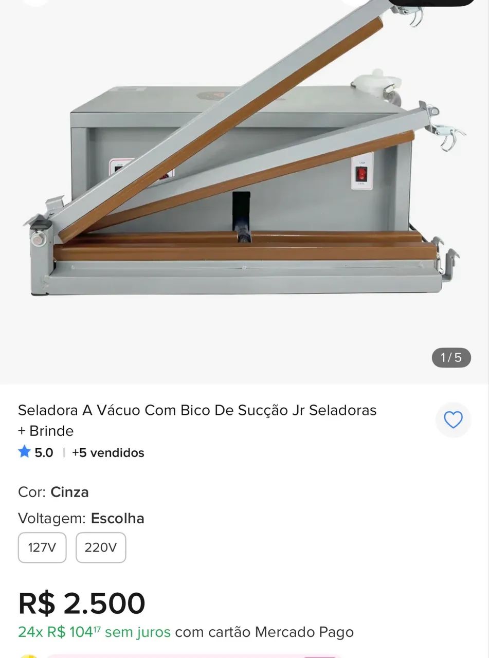 Seladora a vácuo com bico de sucção Jr Seladoras  - Foto 5