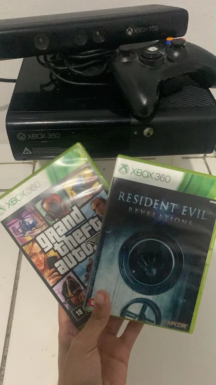 XBOX 360 COM 3 JOGOS TOP