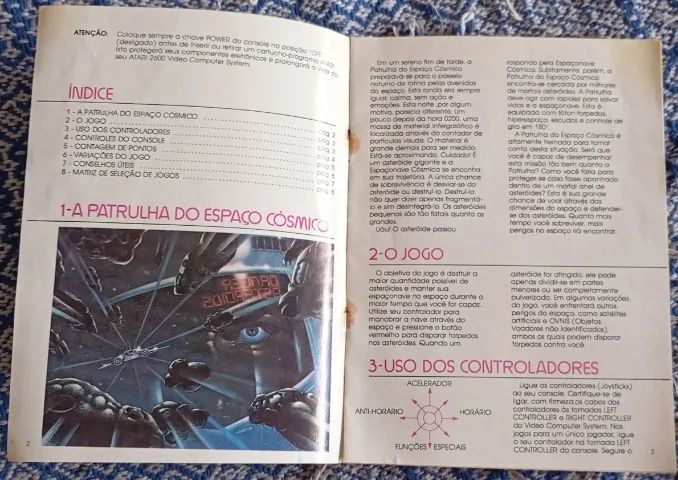 Manual Do Cartucho Asteroids Atari Polyvox Original - Foto 2