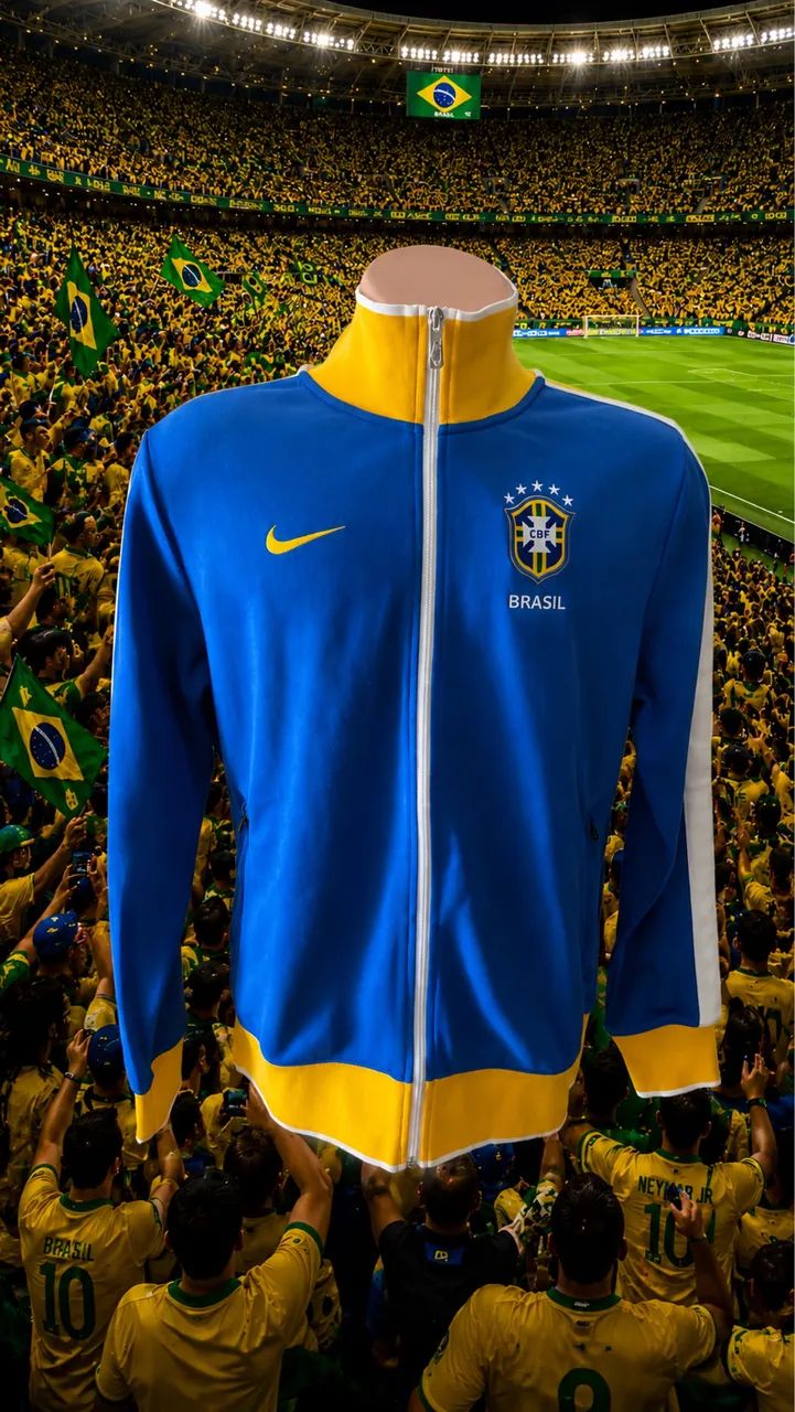 Jaqueta azul Nike N98 Seleção Brasileira. Estado impecável