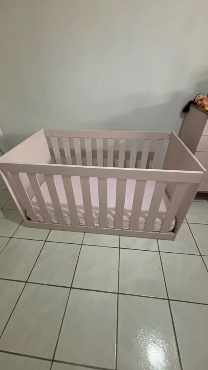 Berço americano mini cama retrô rosa  - Foto 4