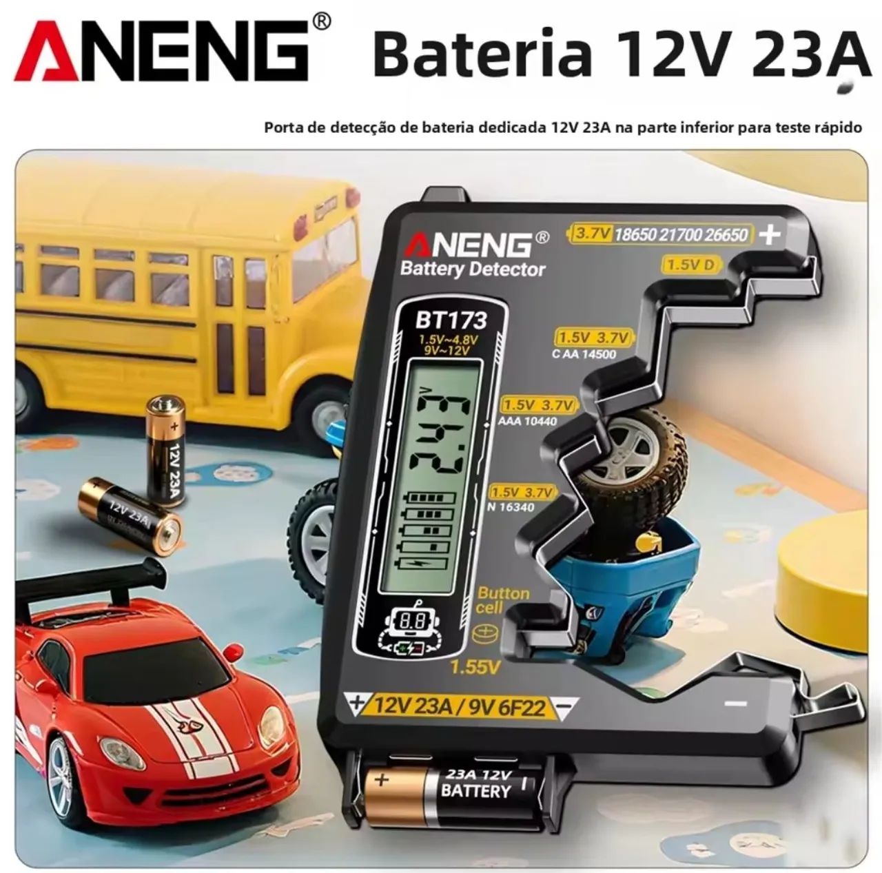 Testador digital automático de pilhas e baterias ANENG. Testa vários tipos de pilhas - Foto 4