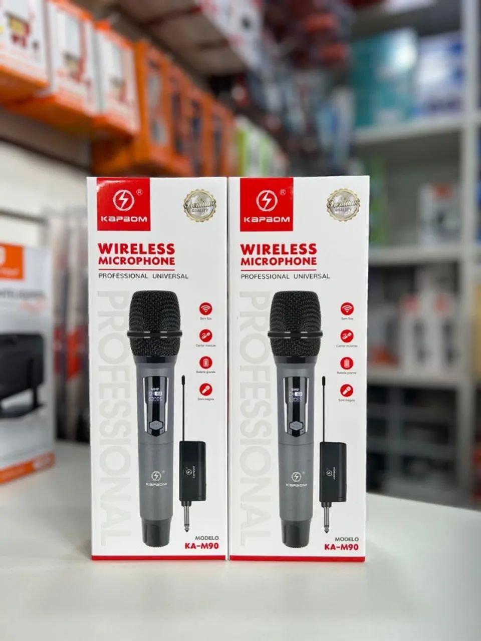 Microfone sem fio- acompanha 2 baterias
