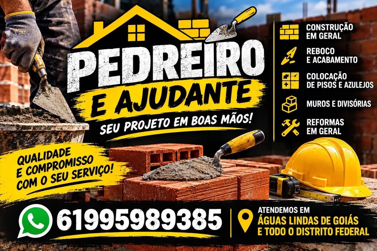 Pedreiro e ajudante 