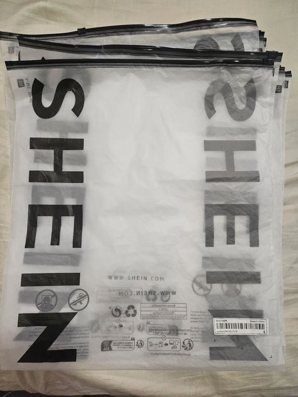 Saco zíp lock Shein grande (10 unidades)