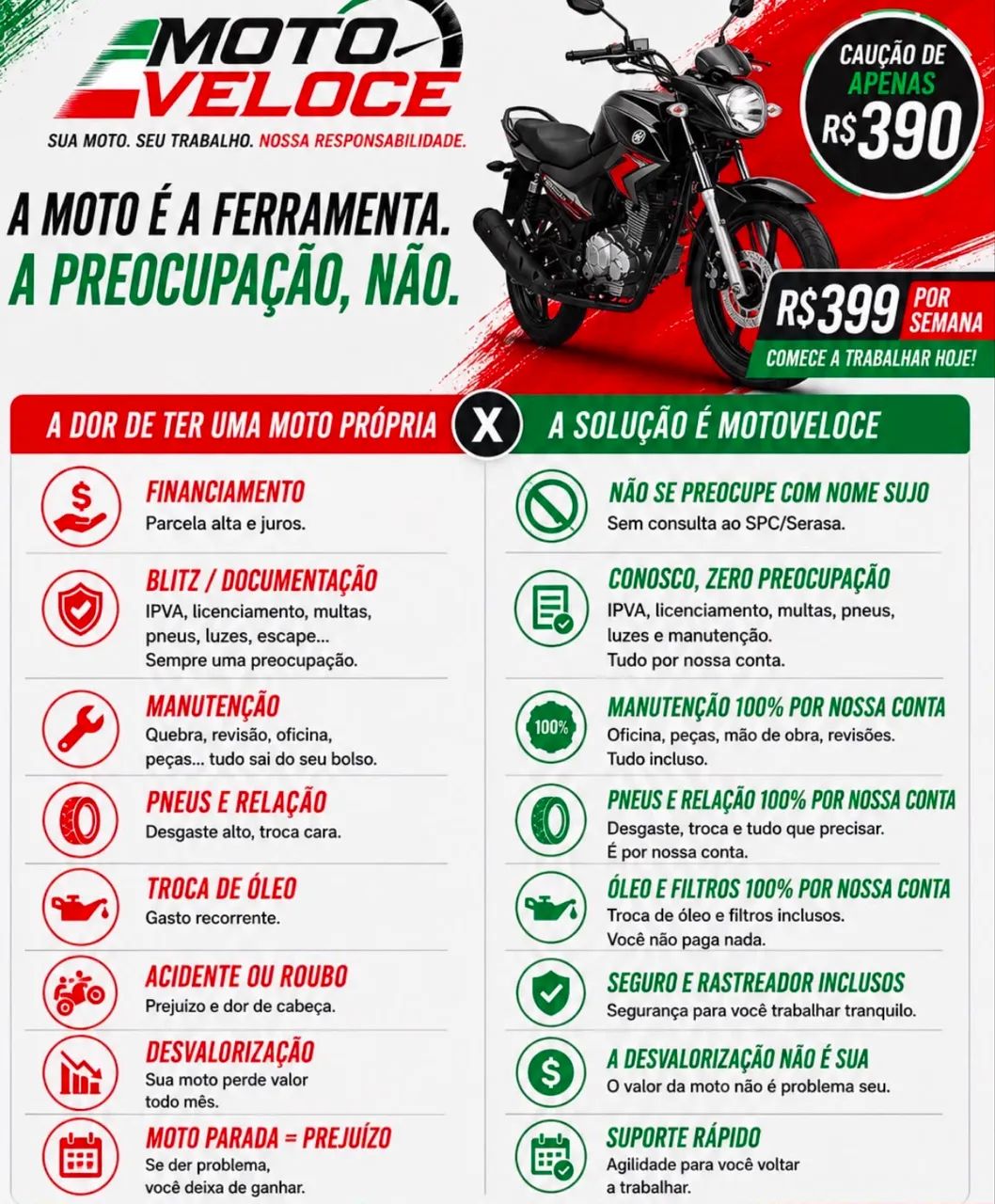 Yamaha Factor 150 para Locação | R$399/semana - Foto 4