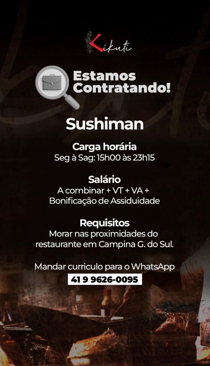 VAGA PARA SUSHIMAN  - Foto 3