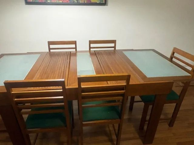 MESA DE JANTAR MADEIRA MACIÇA EXTENSÍVEL - Foto 3