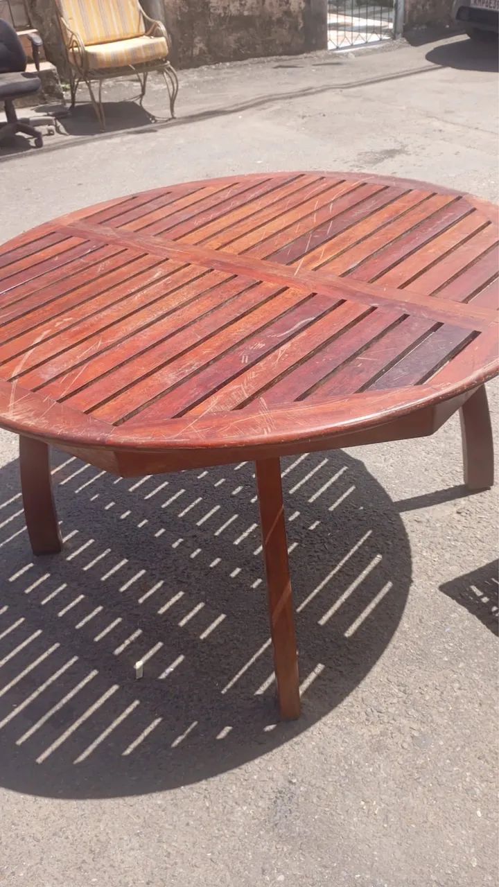 Mesa em madeira diâmetro 1,40m - Foto 2