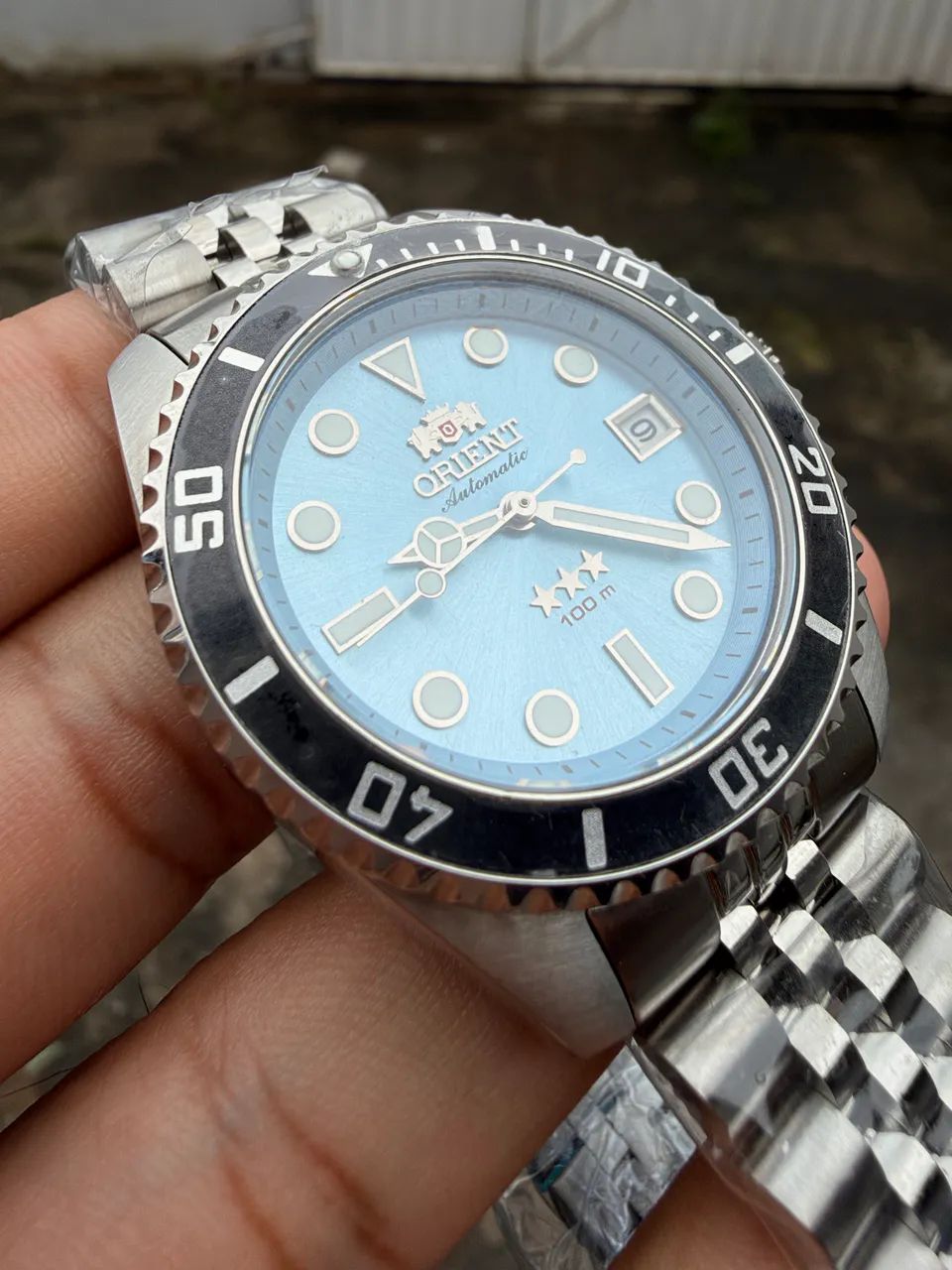Relógio Masculino Automático Orient Sub 39 (Reduced) Azul Celeste - Foto 5
