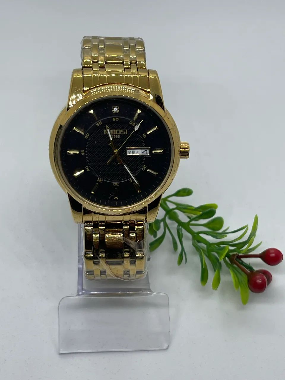 Relógio Nibosi 1985 Dourado - Luxo Casual em Aço Inoxidável com