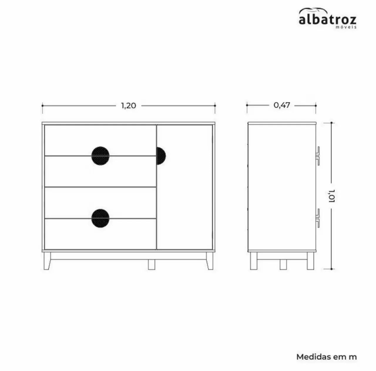 Conjunto de Quarto com Guarda-Roupa e Cômoda Ipê Marrom/Cinamomo/Sálvia - Foto 4