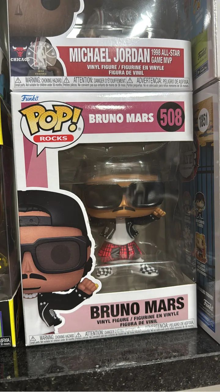 Funko Pop Rocks Bruno Mars Apt #508 Boneco Colecionável