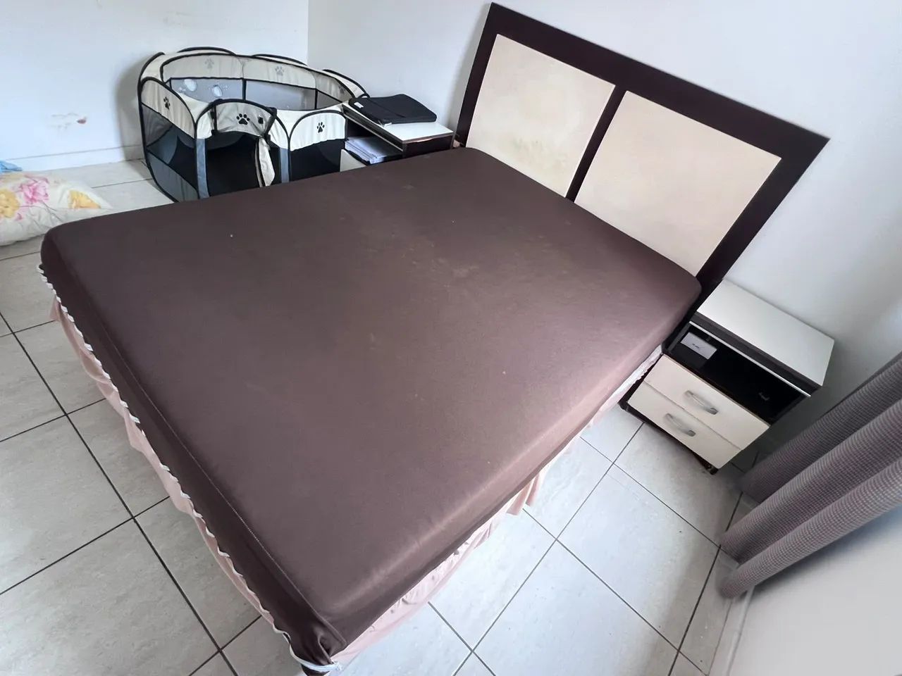 Cama com colchão+ 02 criados mudos - Foto 3