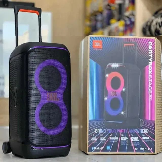 JBL Stage 320 Pro Sound AI Sound Boost Nova Lacrada Somos loja 