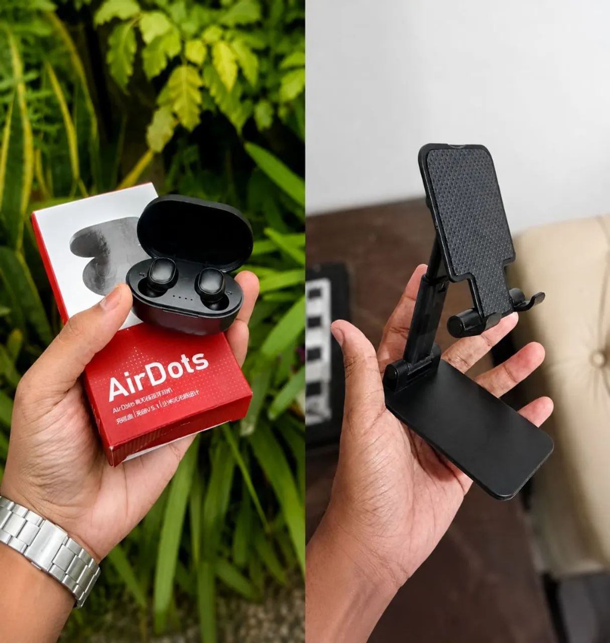 Combo Fone Bluetooth AirDots + Suporte de Celular