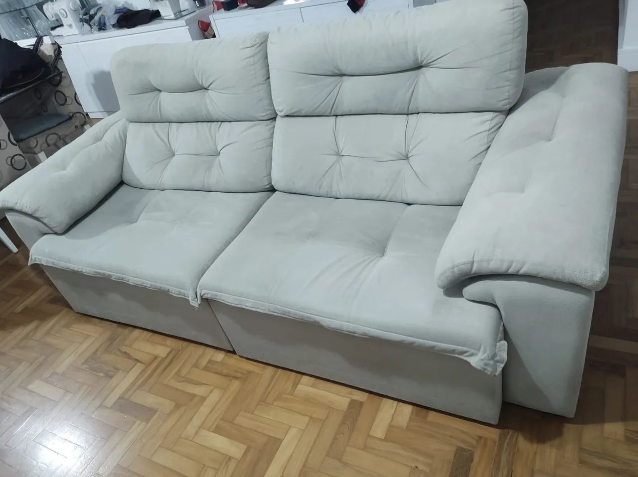 Sofa Bege retrátil e reclinável promoção - Foto 3