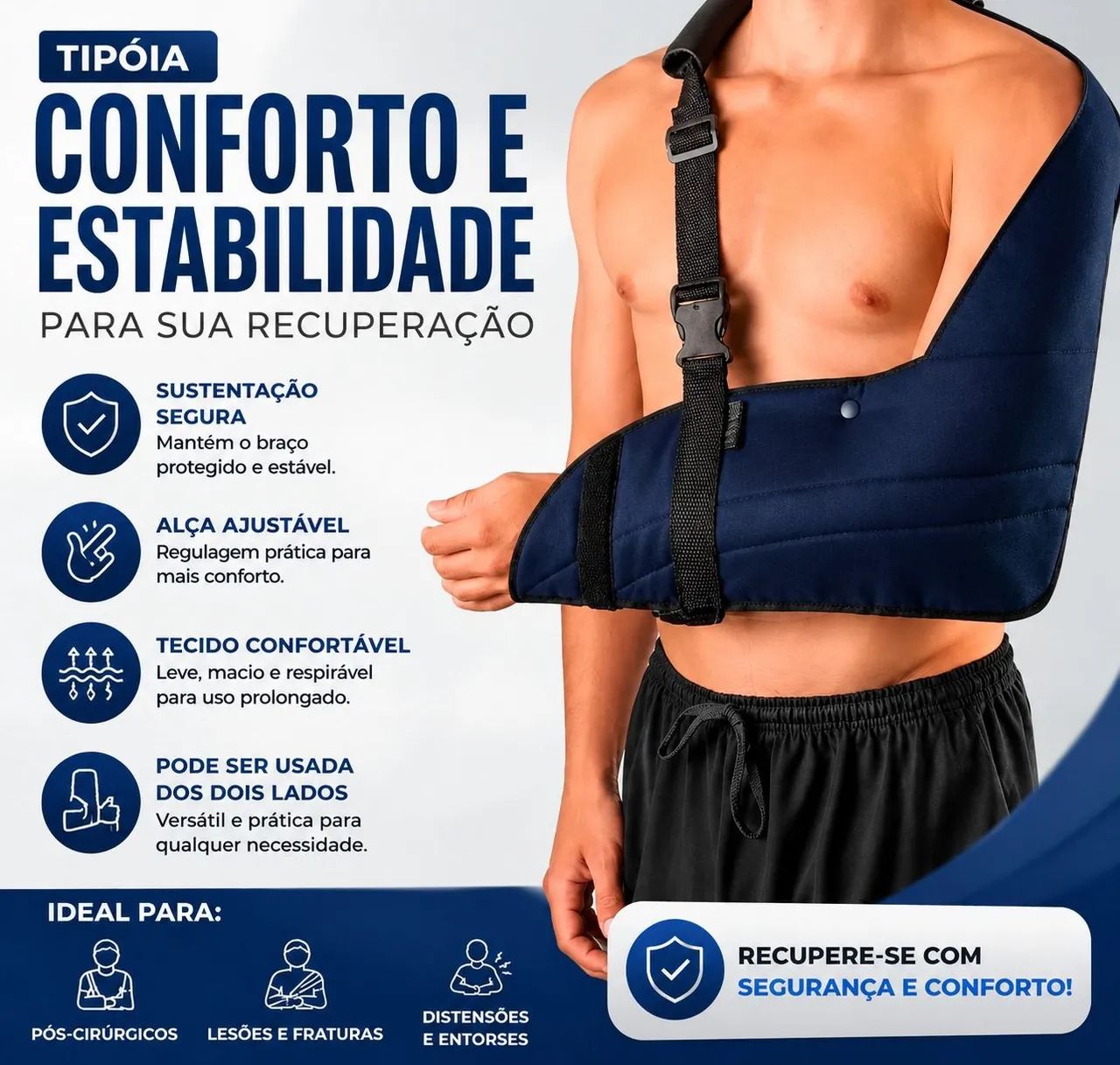 Tipoia Bilateral Estofada Imobilizadora Velpeau HIDROLIGHT