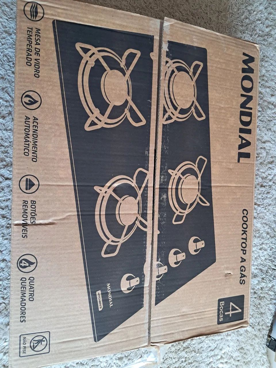 Cooktop a gás 4 bocas.Zero no plástico e na caixa. - Foto 3
