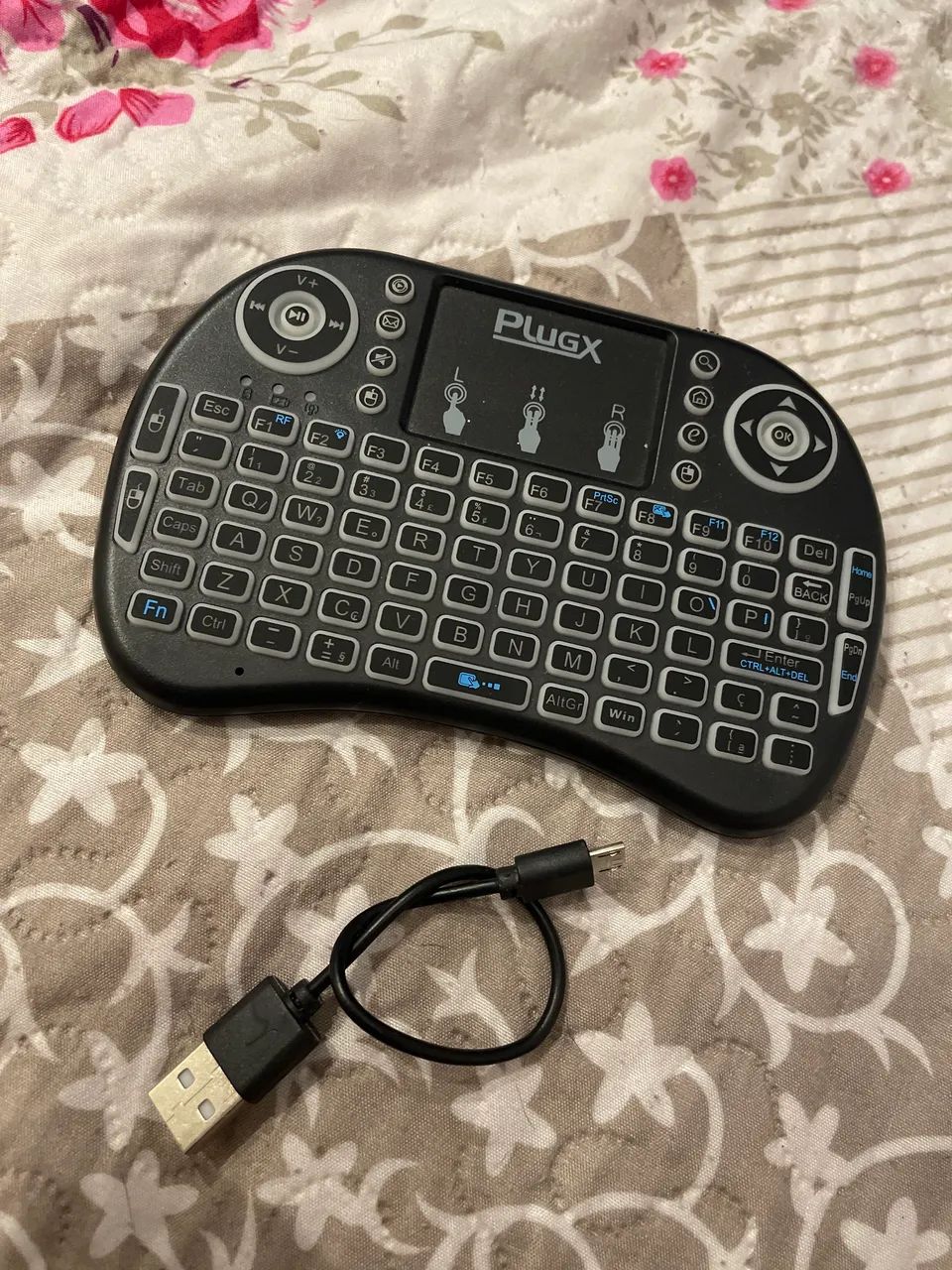 Mini teclado Mouse USB sem fio - Foto 5