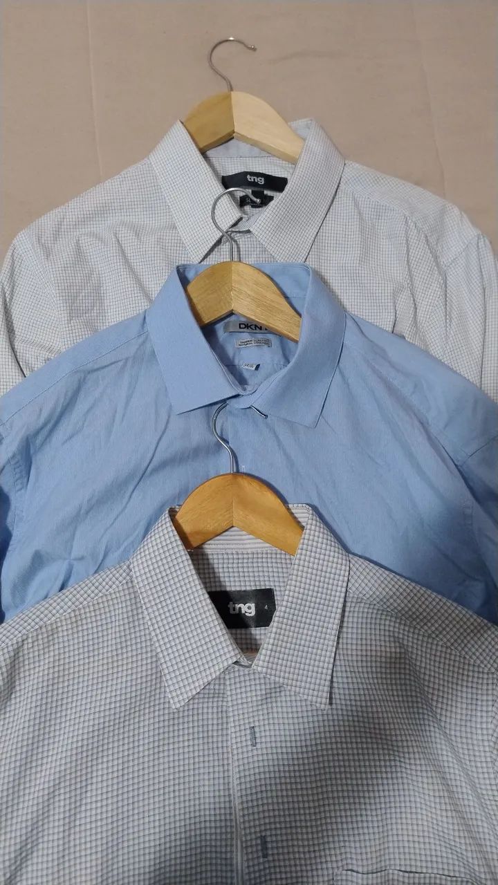 Kit com 03 camisas TNG e DKNY Tamanho 4 Slim