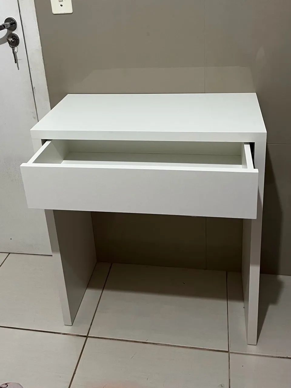 Móvel de bancada com gaveta em MDF Branco | 70cm X 35cm X 80cm - Foto 2