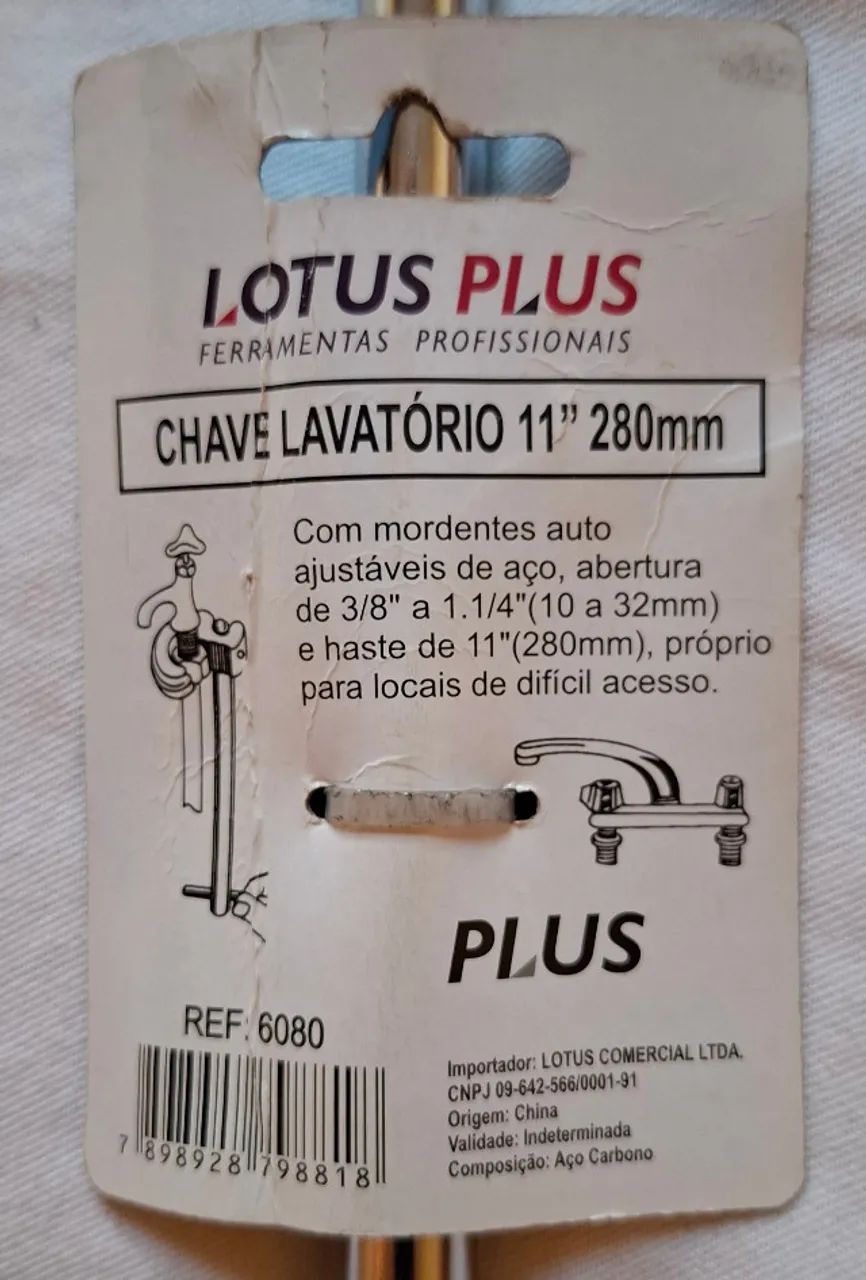 Chave lavatório, marca lótus, 11 polegadas, 280 mm, nova, nunca usada, na embala - Foto 4