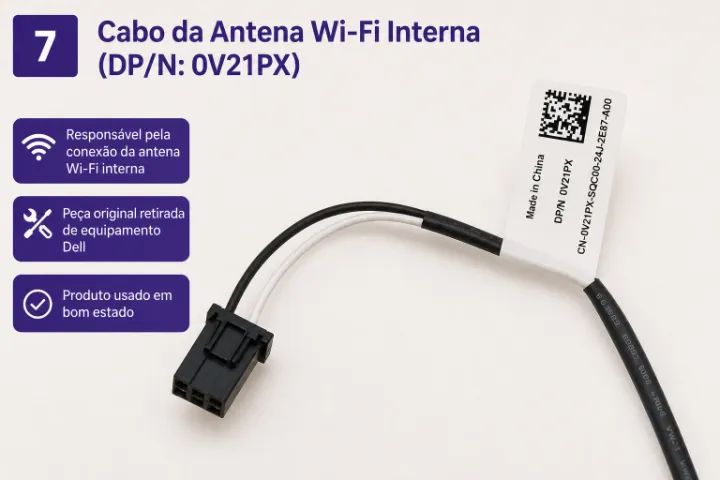 Cabo da Antena Wi-Fi Interna DESKTOP DELL (DP/N: 0V21PX) - Foto 3