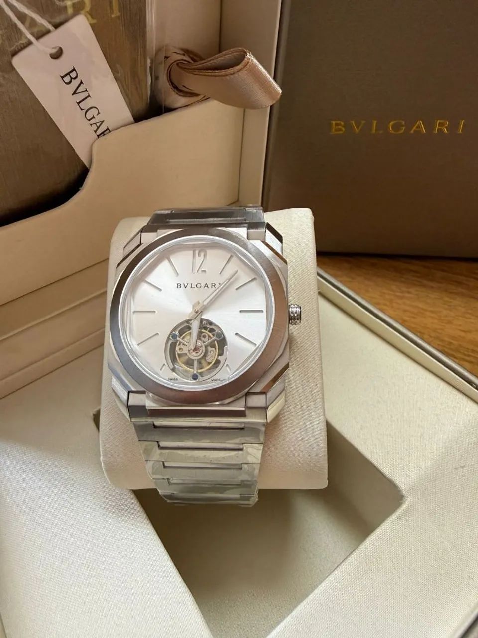 Relógio Base ETA Estilo Bvlgari Octo Finissimo Tourbillon