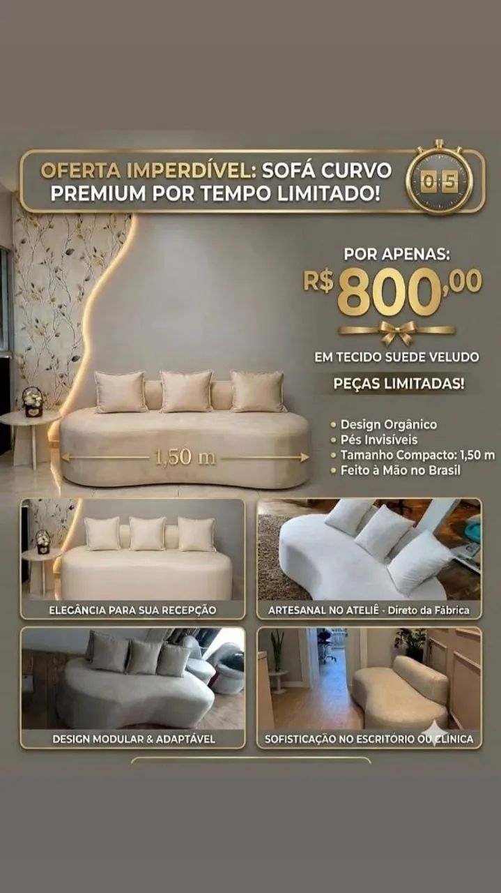 Sofá orgânico promoção 