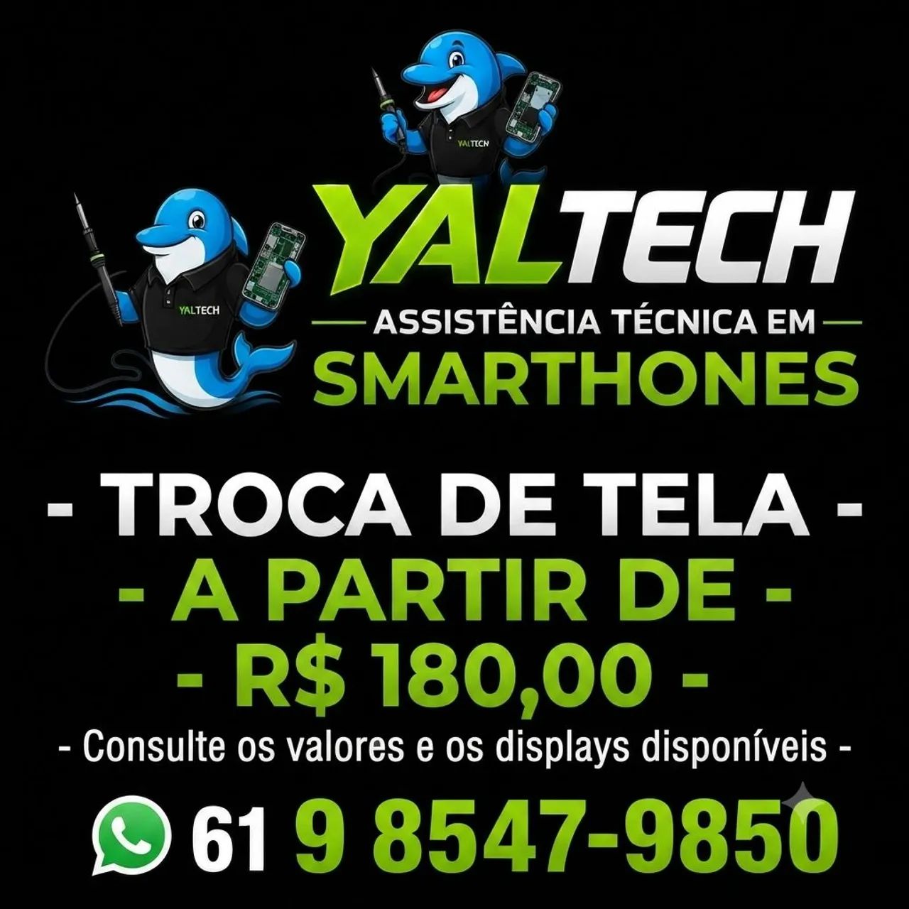 Troca de tela a partir de R$180,00