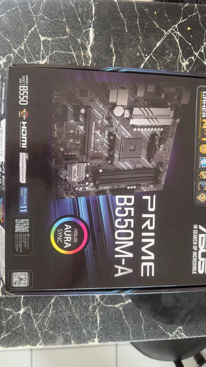 Placa mãe ASUS Prime B550M-A (AMD B550, soquete AM4). - Peças de