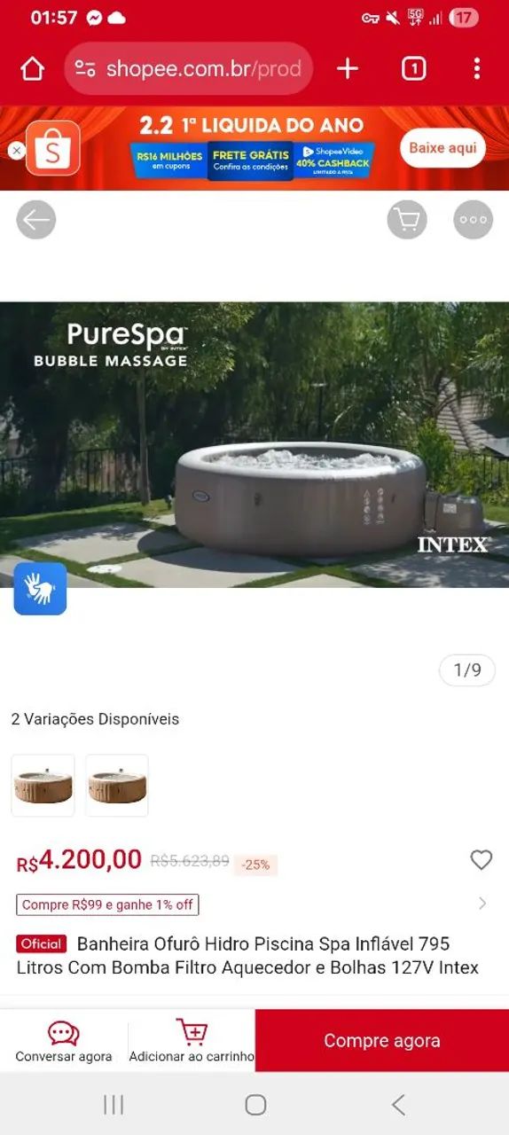 Banheira de hidromassagem 