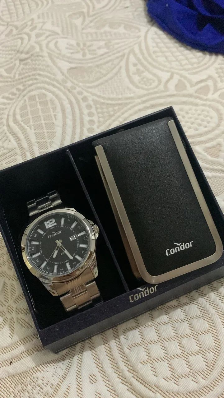 RELÓGIO CONDOR MASCULINO COM KIT MANICURE 