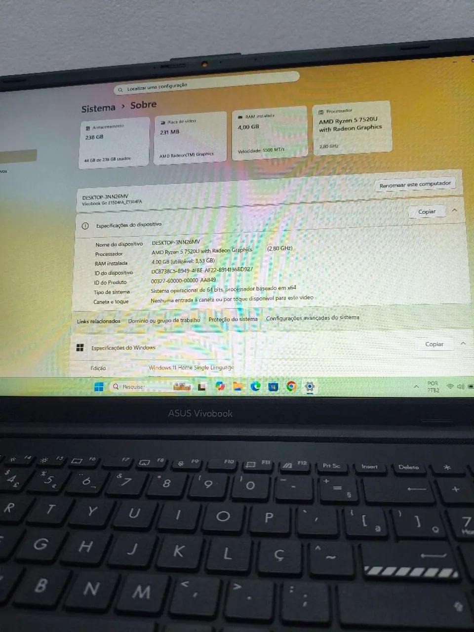Notebook Asus gamer processador Ryzen, placa de vídeo e ssd - Foto 4