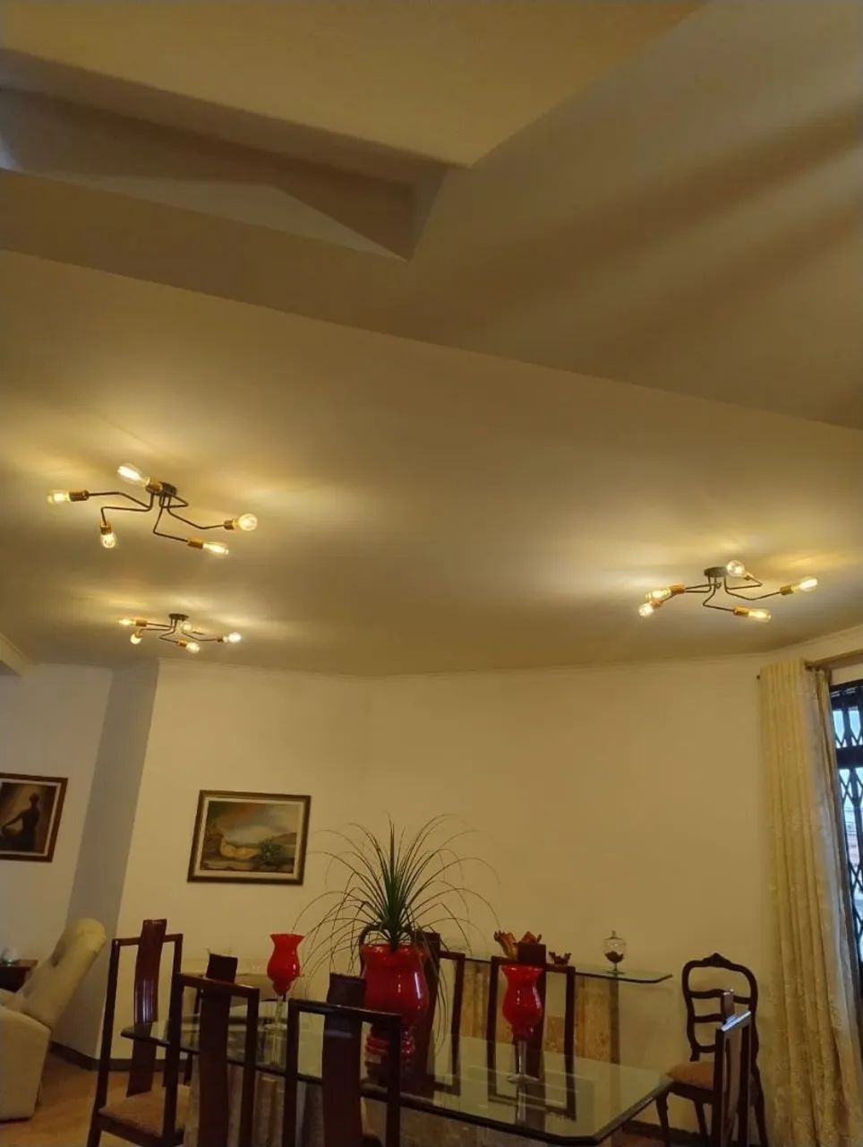 Conjunto 3 lustres com 5 lâmpadas cada